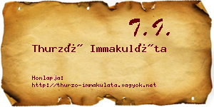 Thurzó Immakuláta névjegykártya